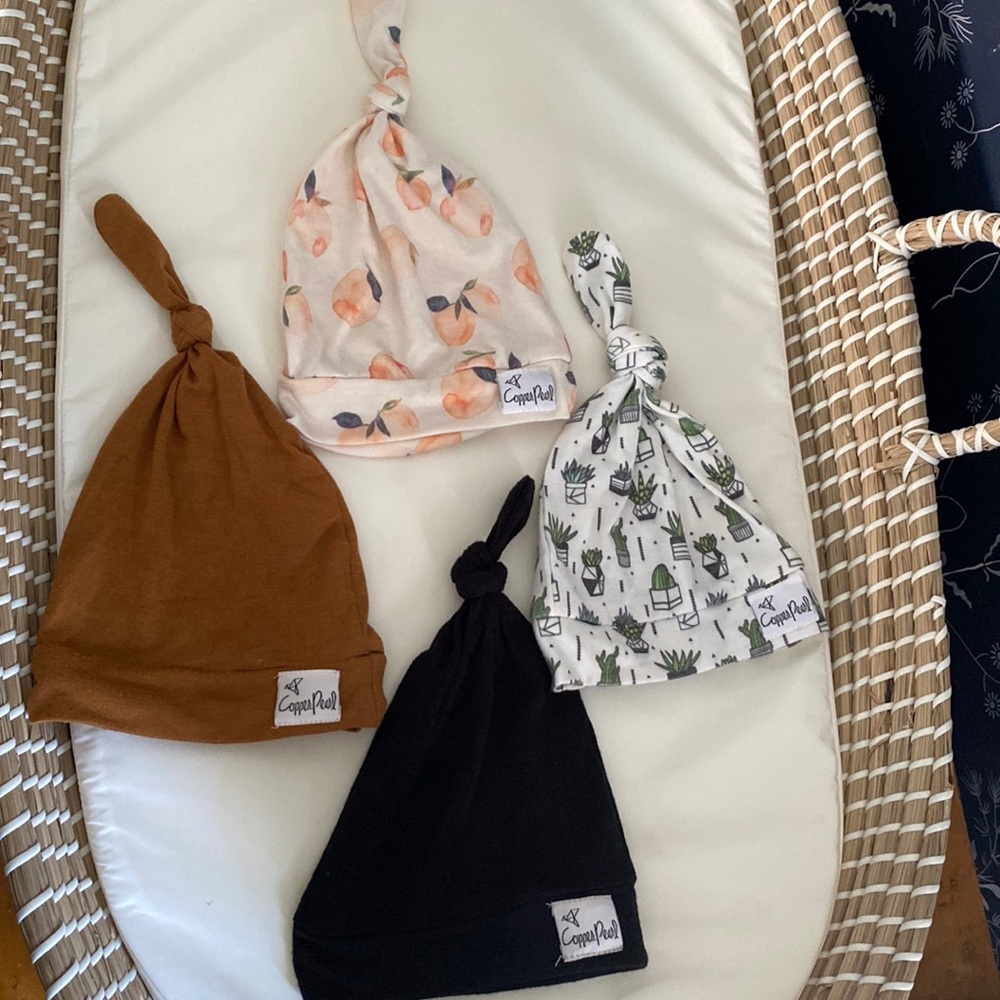 4 copper pearl knot beanie